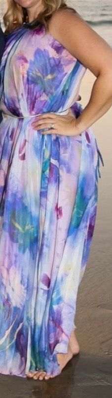 Multi colored halter dress size large