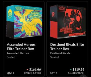 Ascended Heroes and Destined Rivals Pokemon ETB