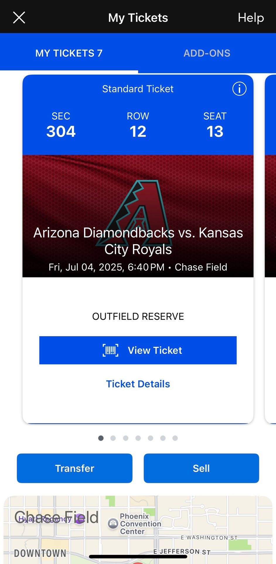 4TH OF JULY tickets Kansas City Royals@Arizona Dimondbacks