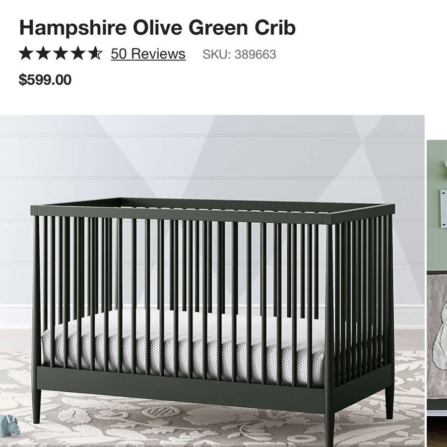 Hampshire olive green crib discount