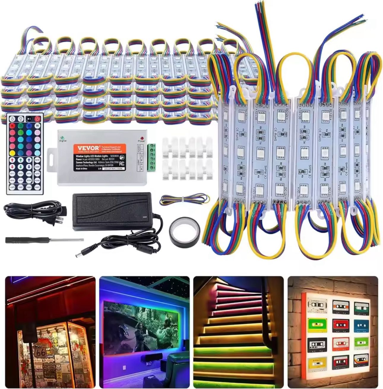 NEW - VEVOR 80PCS LED Storefront Lights 41 ft LED Module Lights 5050 SMD RGB 3-LED