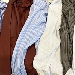 6 Men’s Long Sleeve Buttoned Down Dress Shirts (15.5” x 34/35”) ~ Size Large