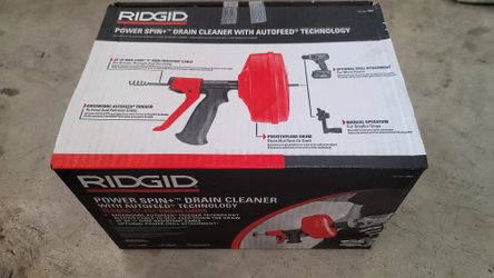 RIDGID POWER SPIN+ DRAIN CLEANER + AUTOFEED TECHNOLOGY