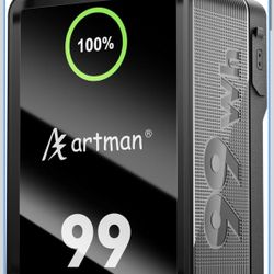 Artman V Mount Battery 99Wh V99P1- PD 100W Fast Charging V-Mount Batteries with Dual USB-C/USB-A/DC/BP/D-Tap, 2 Hours Fast Charge with Smart OLED Disp