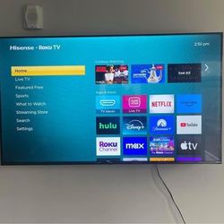 55 Inch Almost New Hisense Roku TV For Sale