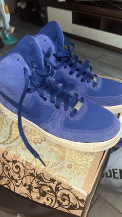 Nike Air Force 1 High Blue Suede Sneakers