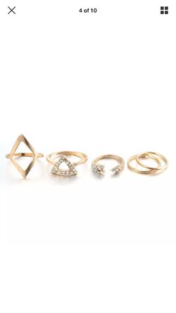 5pcs Gold Above Knuckle Midi Rings