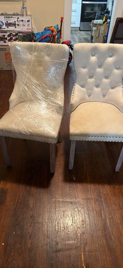 Velvet Dining Chairs, Tufted Kitchen & Dining Room Chairs, Beige, Set of 6