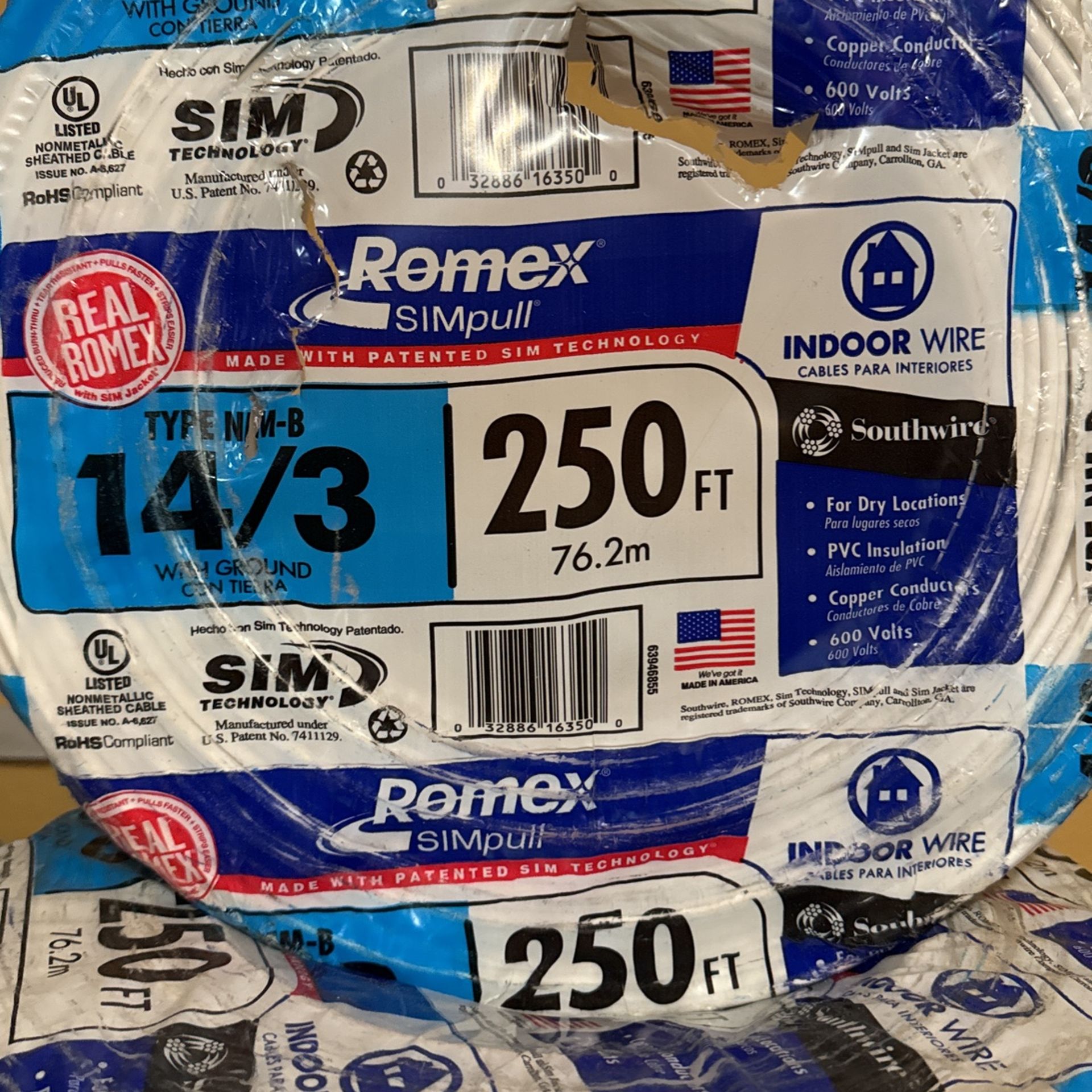14/3 Romex Wire (250ft Roll)