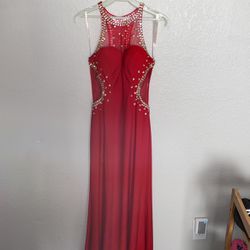 Long Red Formal Prom Dress