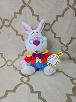 Alice In Wonderland White Rabbit Stopwatch 9" Plush Phunny Stuffed Animal Disney