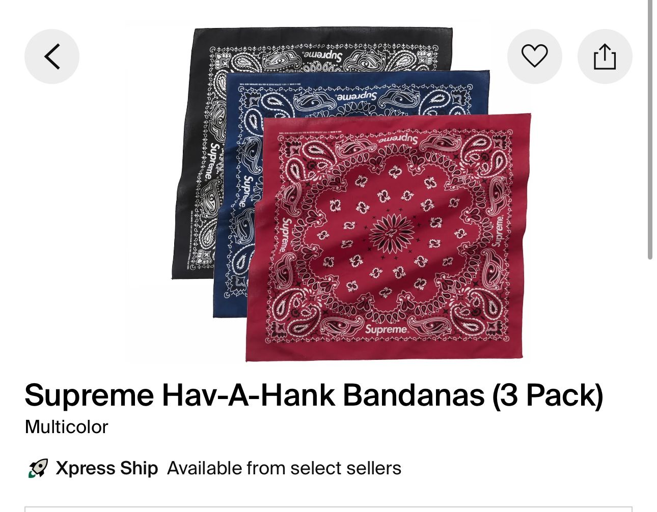 Supreme Hav-A-Hank 3 Pack Bandana