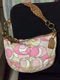 Authentic pink coach monogram bag