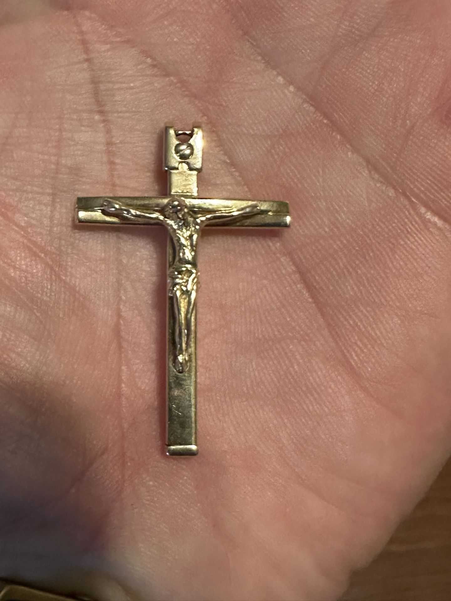14k Gold Religious Jesus Cross Pendant