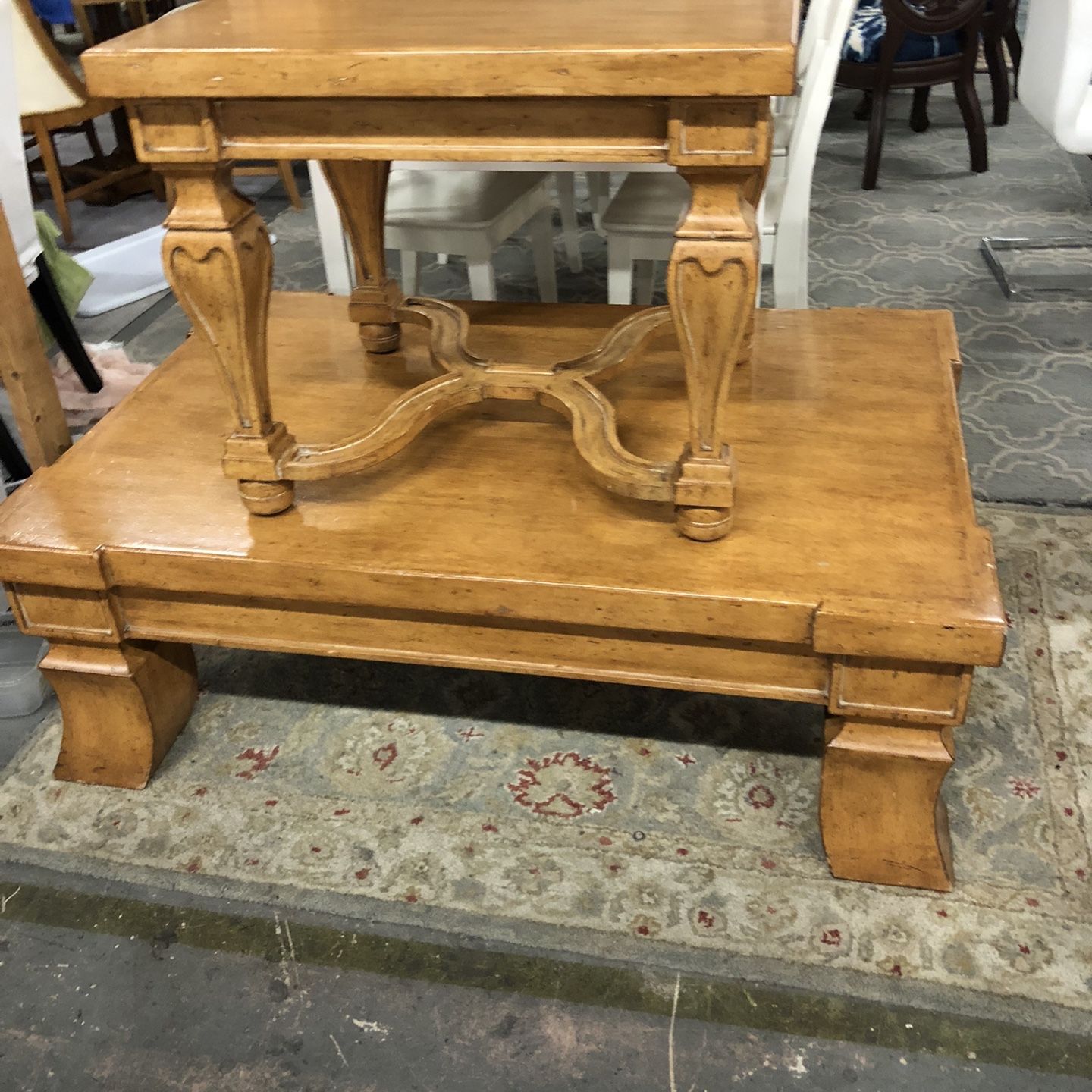 Beautiful Rustic Wood Coffee Table And Side Living Room Table