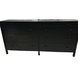 6-drawer dresser, black-brown