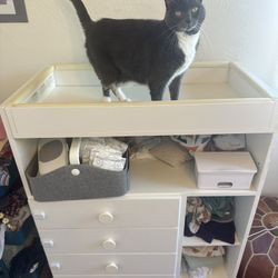 White Wooden Baby Changing Table Dresser