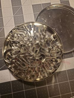 Letter cookie cutters in tin