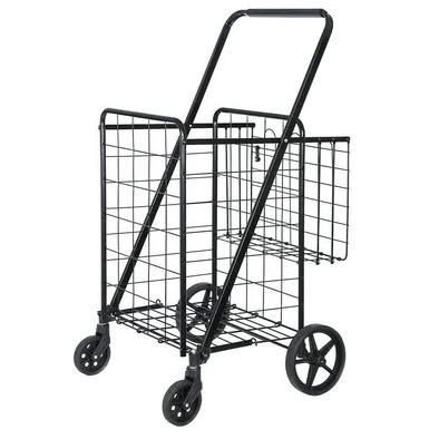 New Black folding Metal Shopping Cart