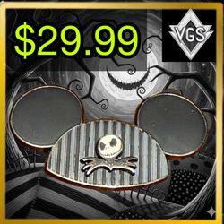 *RETRO* The Nightmare Before Christmas Jack Skellington Mickey Ears Enamel Pin