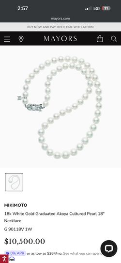 Authentic Mikimoto Akoya Pearl Necklace with 18K White Gold Clasp – A1 Grade, Excellent Condition (Seattle Pickup)