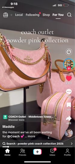 Brand new  Pink powder Terri Coach purse
