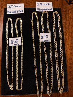 14K Gold Filled Chain Necklaces 20 & 24 Inch