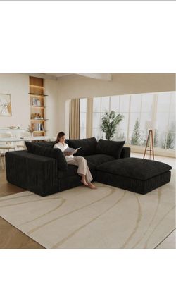 Cloud Sofa 101 cm (39.8") - Luxurious corduroy fabric, deep seats, modular design, removable cushions, no assembly required.
