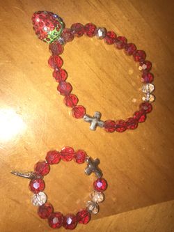Crystal strawberry bracelets $10 each🍓🍓🍓