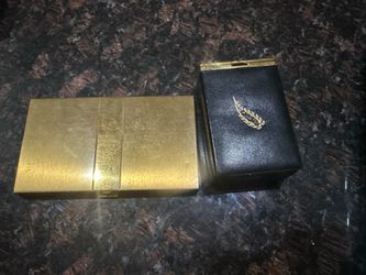2 vintage MCM cigarette holders brass & leather Volupie Princess Gardner