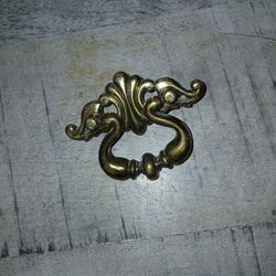 6 Antique Gold Bronze Drop Bail Dresser Hardware Pulls 