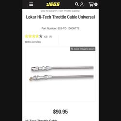Lokar 72’ Throttle Cable 