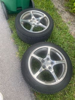 4 original corvette tires w wheels