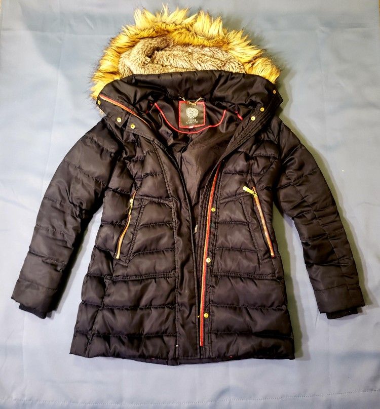 Vice Camuto Down and Feather Fill Parka and Faux Fur Hood Jacket Coat