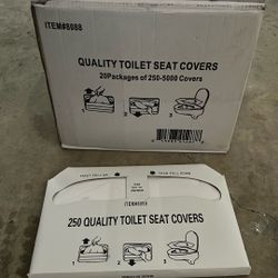 Quality TOILET SEAT COVERS - 250 covers per pack/19 packs per case $45 per case.