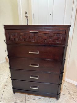 Contemporary Solid Wood Highboy Dresser Chest of Drawers