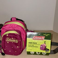 Coleman Youth 5.5" Mini Trek Pack W/ Adjustable Shoulder Strap Pink (New)