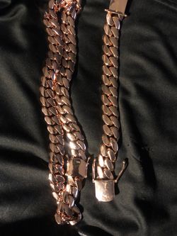 Rose gold cuban link 14k