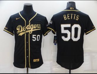 Black And Gold Betts #50 Dodgers Jersey