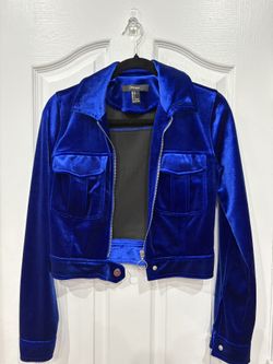 Royal Blue Holiday Velvet Jacket 