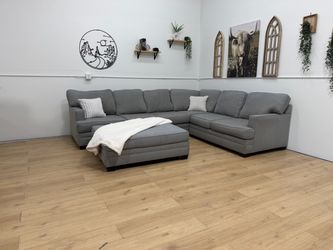 Gray Sectional Couch and Ottoman Free Delivery