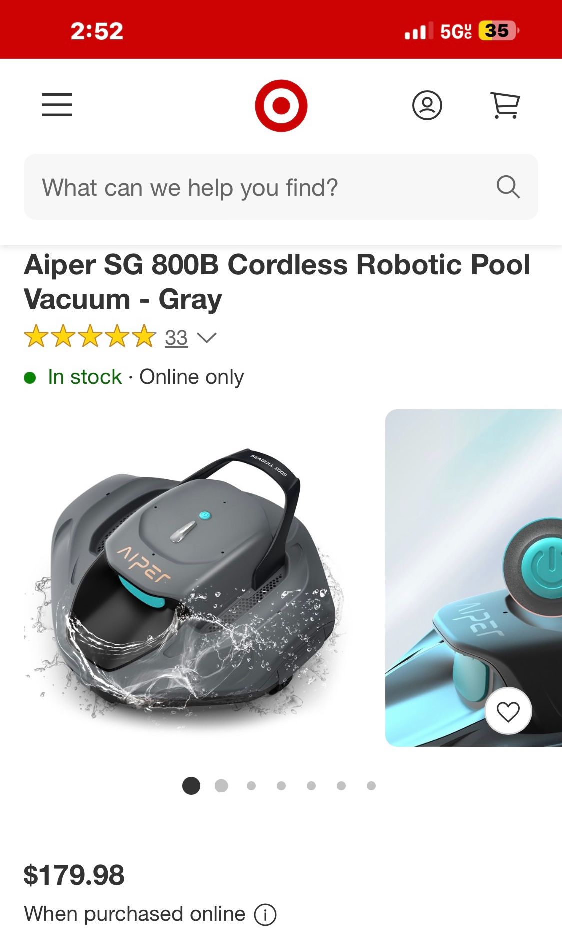 Cordless Robotic Pool Vacuum Aiper SG 800B