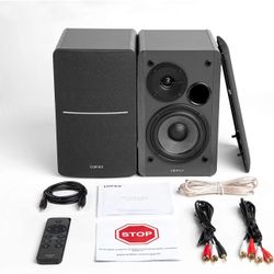 Edifier R1280DBs Active Bluetooth Bookshelf Speakers - Optical Input - 2.0 Wireless Studio Monitor Speaker - 42W RMS with Subwoofer Line Out - Black