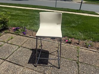 White Counter Stool with Chrome Frame