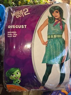 Kids Disgust Costume - Inside Out 2 spirit size medium 8-10