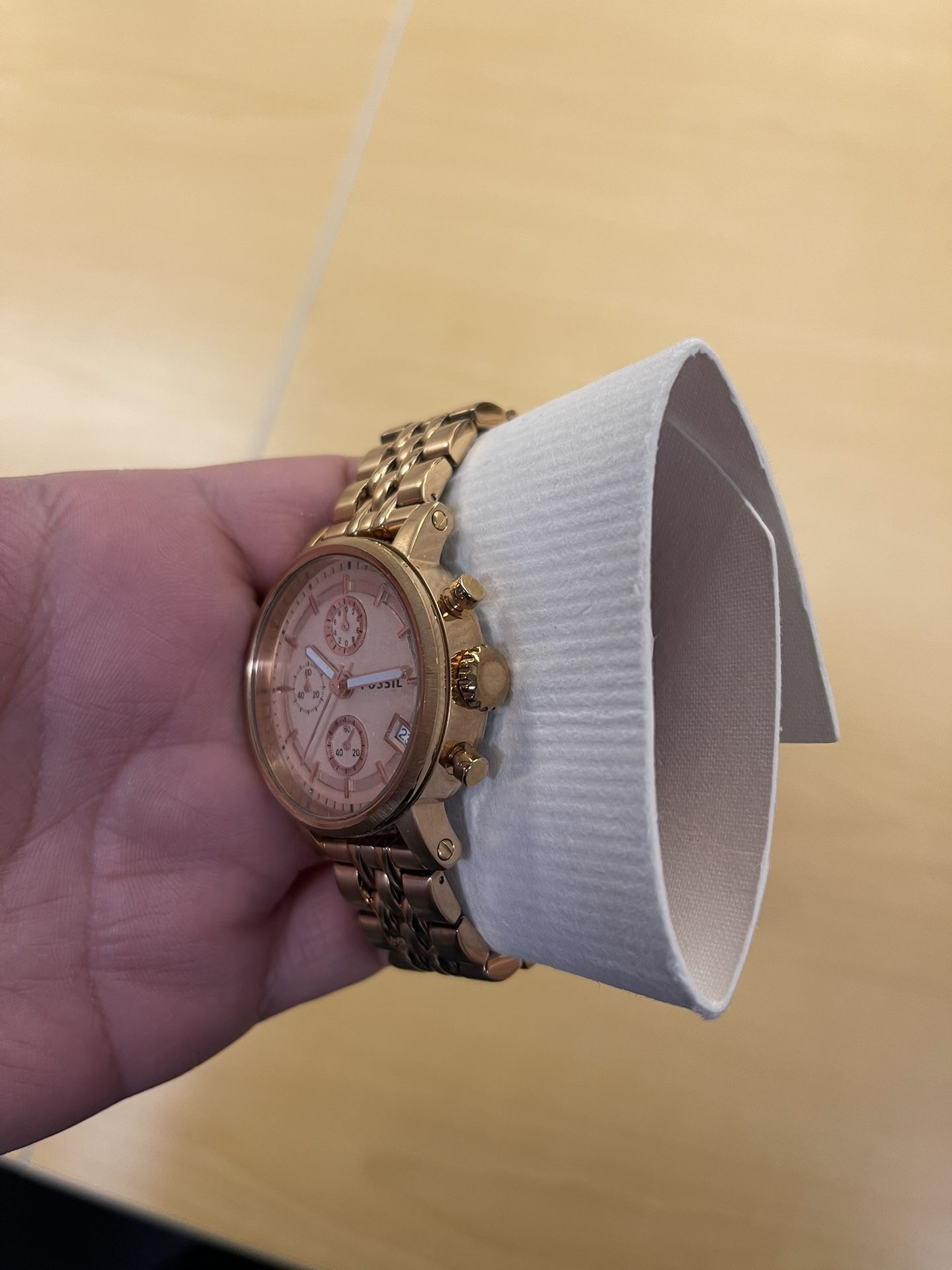 Fossil Boyfriend Chronograph Women's Watch – Rose Gold (ES3380