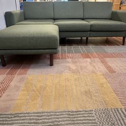 2 Modern Sofas With Ottomans 