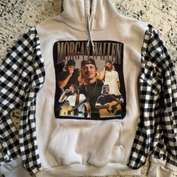 Custom Made Morgan Wallen Upcycle Flannel Hoodie Size Medium Fits Like Large 