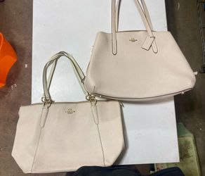 Coach leather cream tote purse bags