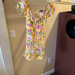 City Studio Floral Yellow Dress 